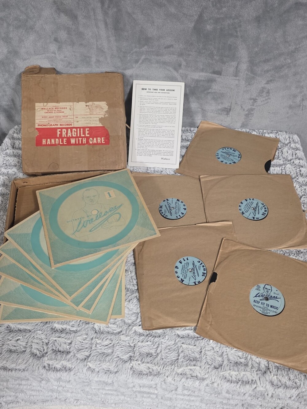 Vintage 1940s Fitness Records Dictated by Wallace Keep Fit to Music